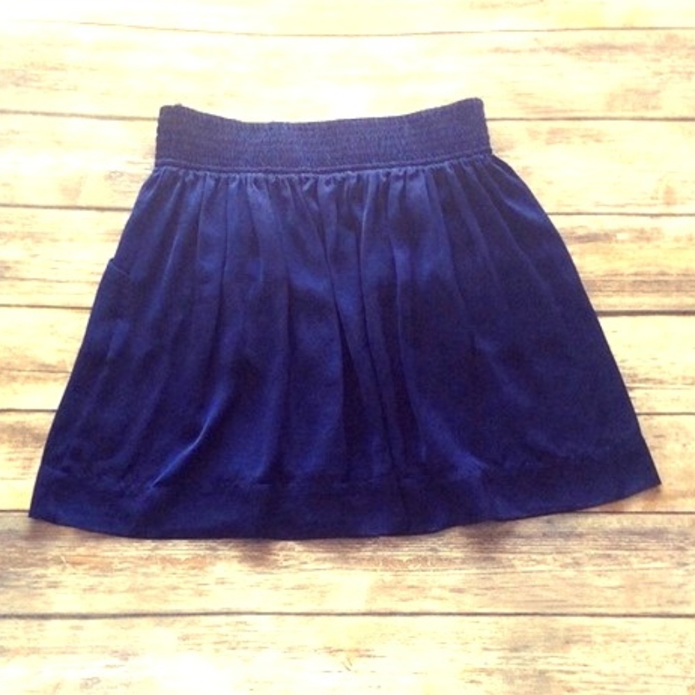 Banana Republic Silky Royal Blue Skirt W/Pockets